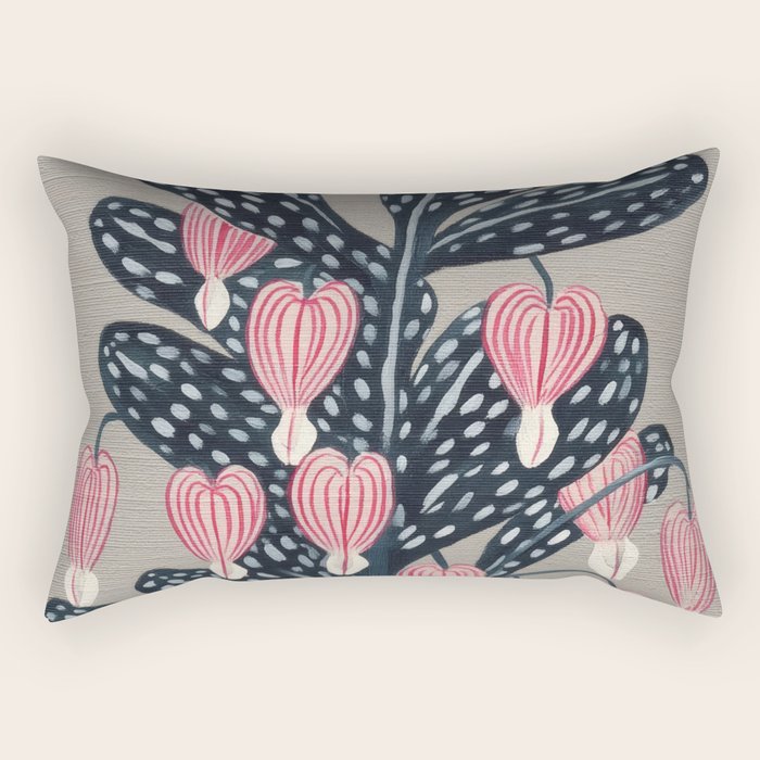 Bleeding Heart Flower Drawing Rectangular Pillow Gallery Image 1