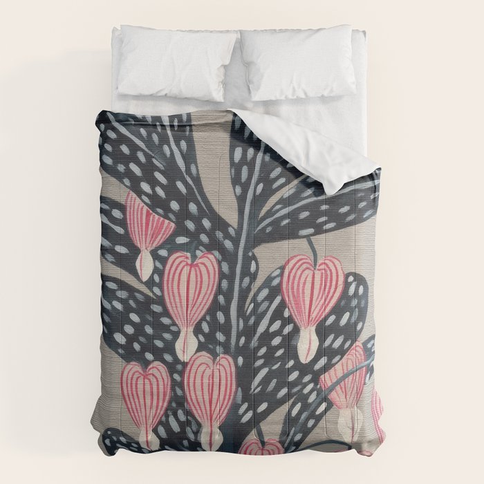 Bleeding Heart Flower Drawing Comforter Gallery Image 1