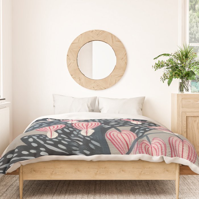 Bleeding Heart Flower Drawing Duvet Cover Gallery Image 3