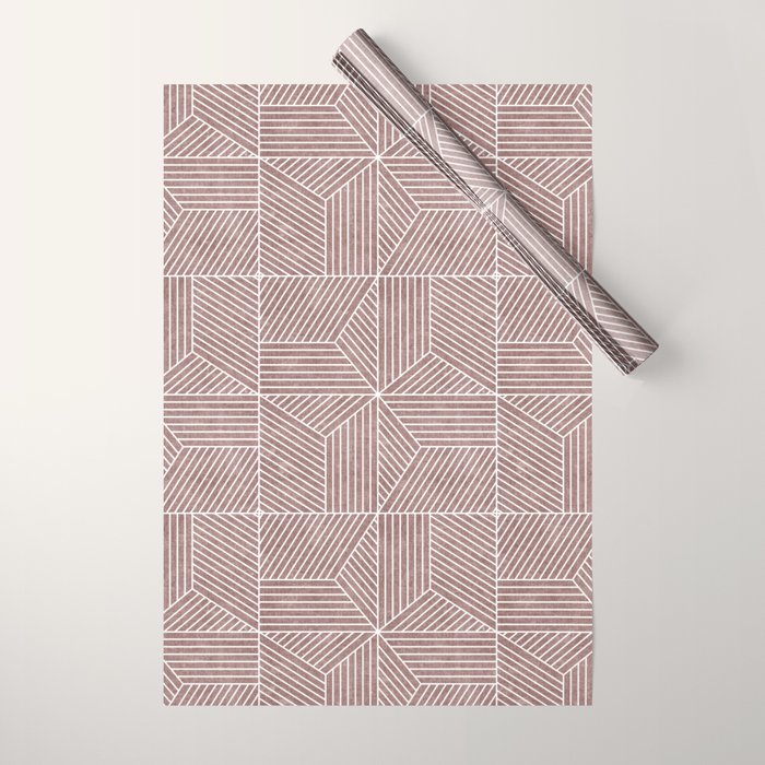bohemian geometric tiles - mauve Wrapping Paper Gallery Image 1