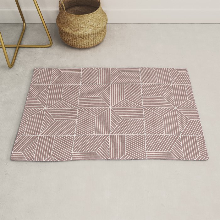 bohemian geometric tiles - mauve Rug Gallery Image 1