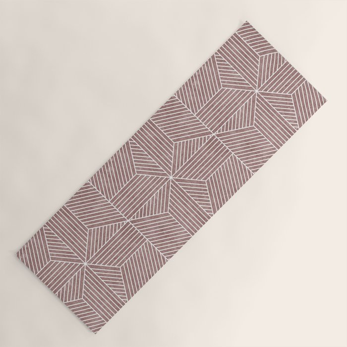 bohemian geometric tiles - mauve Yoga Mat Gallery Image 1