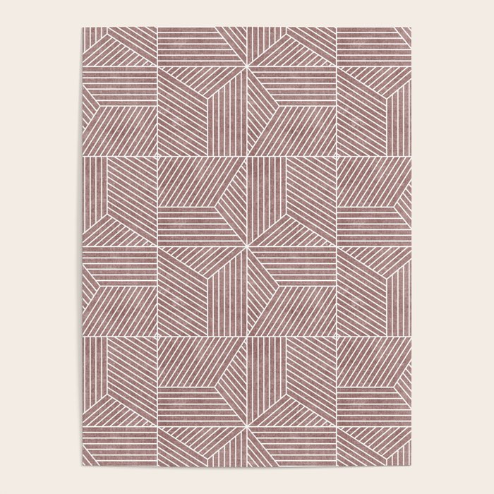 bohemian geometric tiles - mauve Poster Gallery Image 4