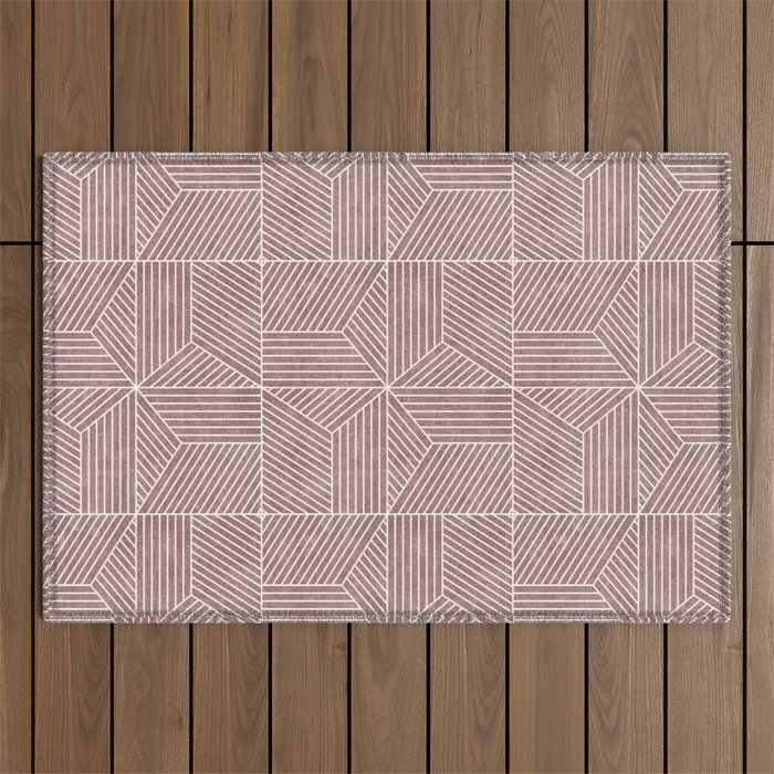 bohemian geometric tiles - mauve Outdoor Rug Gallery Image 1
