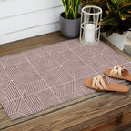 bohemian geometric tiles - mauve Outdoor Rug Gallery Image 2