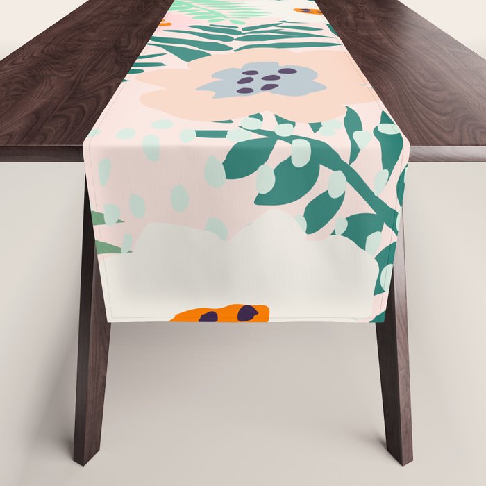 Botanical dopamine flowers Table Runner Gallery Image 1