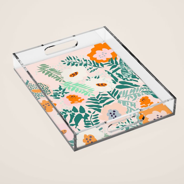 Botanical dopamine flowers Acrylic Tray Gallery Image 1