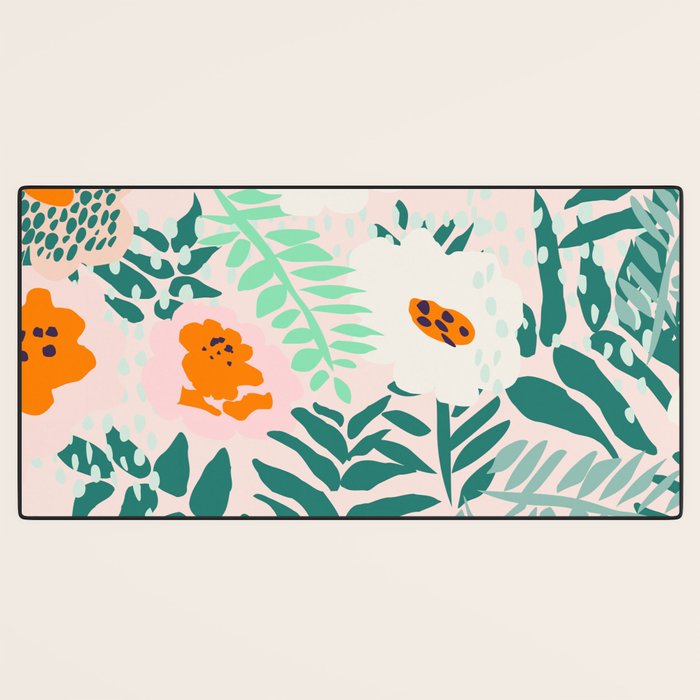 Botanical dopamine flowers Desk Mat Gallery Image 3