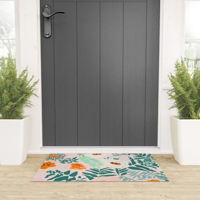 Botanical dopamine flowers Welcome Mat Gallery Image 3