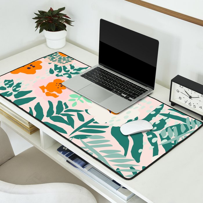 Botanical dopamine flowers Desk Mat Gallery Image 2