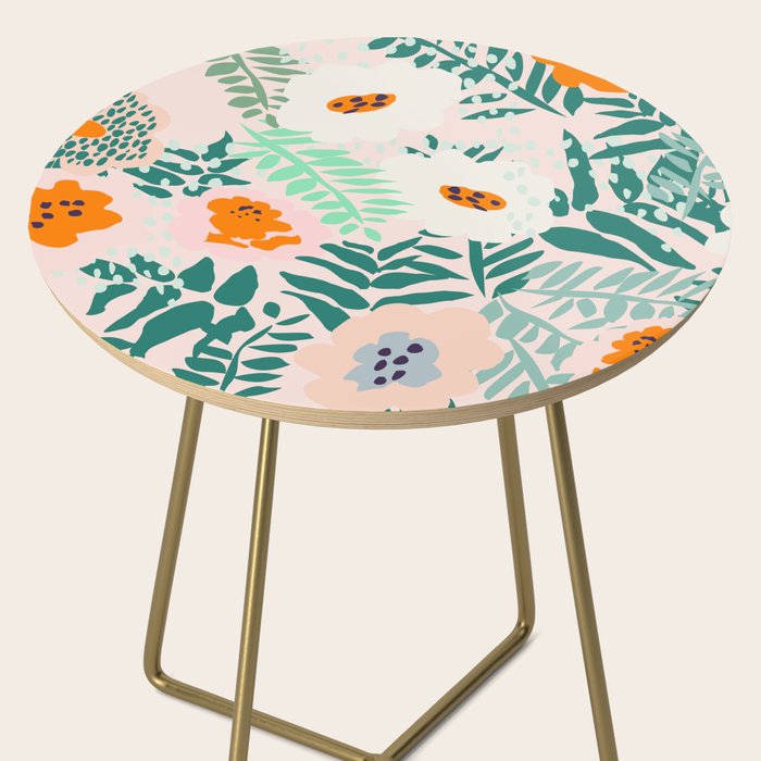 Botanical dopamine flowers Side Table Gallery Image 2
