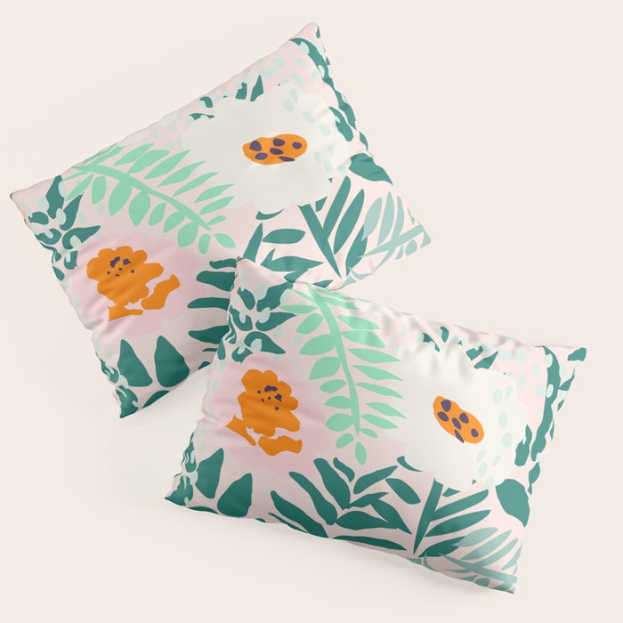 Botanical dopamine flowers Pillow Sham Gallery Image 1