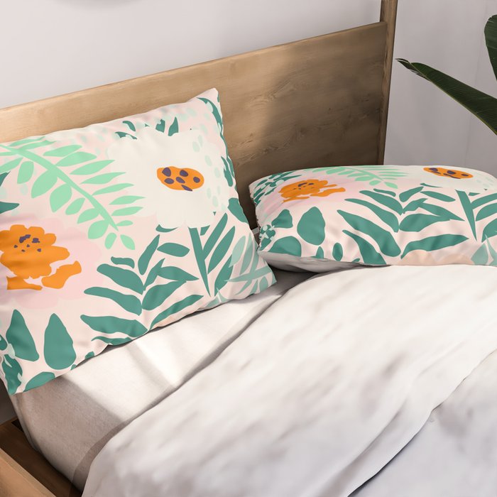 Botanical dopamine flowers Pillow Sham Gallery Image 2