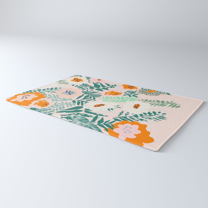 Botanical dopamine flowers Rug Gallery Image 3