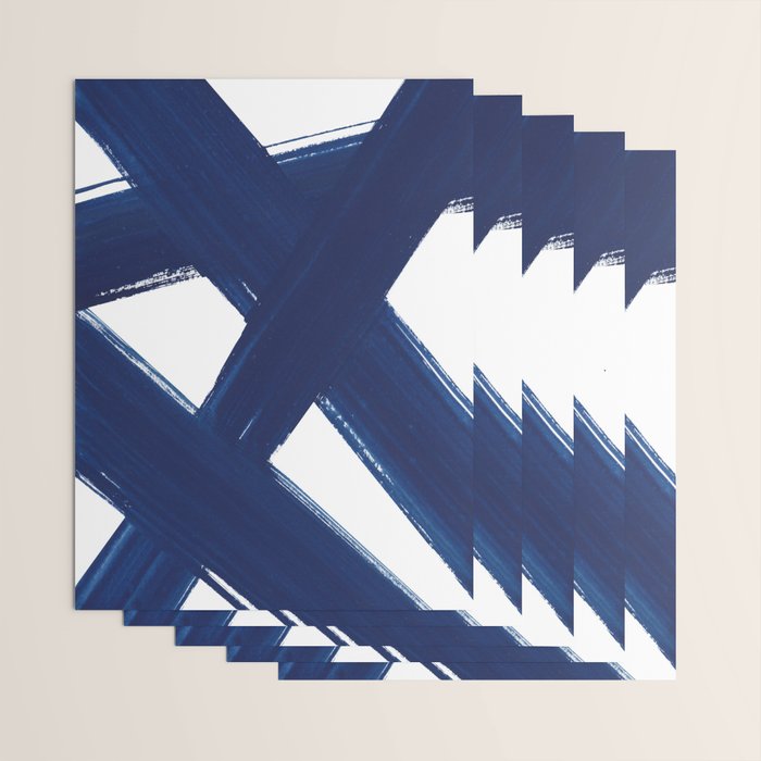 Indigo Abstract Brush Strokes | No. 3 Wrapping Paper Gallery Image 3