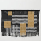 Stripes and Squares on Black Composition - Abstract Wall Hanging Gallery Image 1