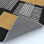Stripes and Squares on Black Composition - Abstract Rug Gallery Image 4