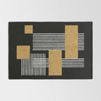 Stripes and Squares on Black Composition - Abstract Rug Gallery Image 2