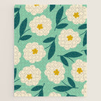 Bold Flower - Green, yellow and white Jigsaw Puzzle Gallery Image 1