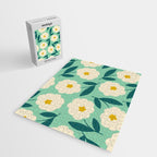 Bold Flower - Green, yellow and white Jigsaw Puzzle Gallery Image 2