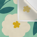 Bold Flower - Green, yellow and white Wall Tapestry Gallery Image 3