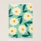 Bold Flower - Green, yellow and white Stationery Card Gallery Image 2