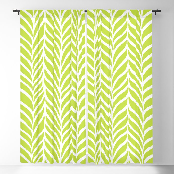 Palm Leaves Pattern Chartreuse Green Window Curtain Gallery Image 5