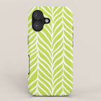 Palm Leaves Pattern Chartreuse Green iPhone Case Gallery Image 1