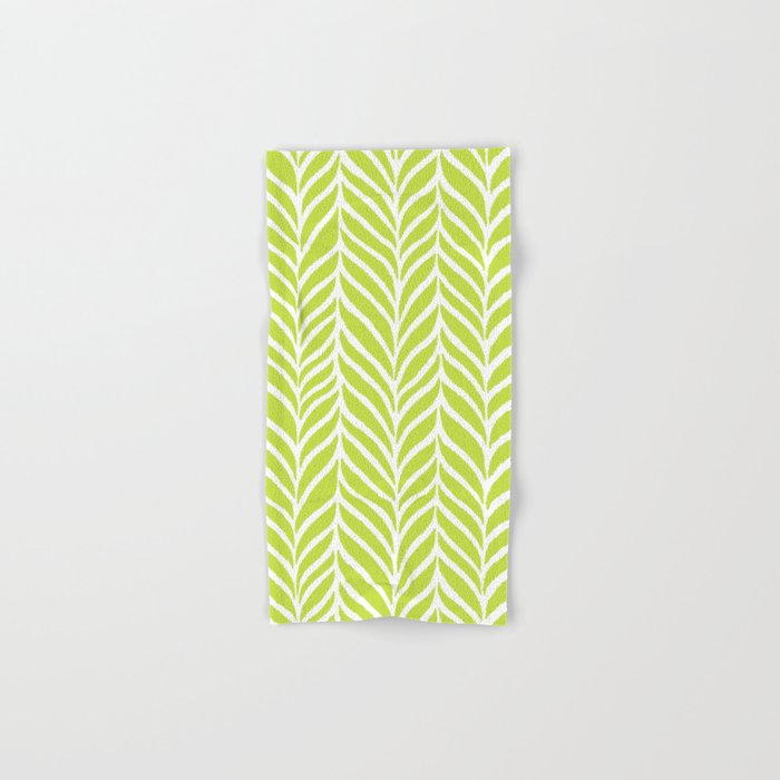Palm Leaves Pattern Chartreuse Green Bath Towel Gallery Image 1