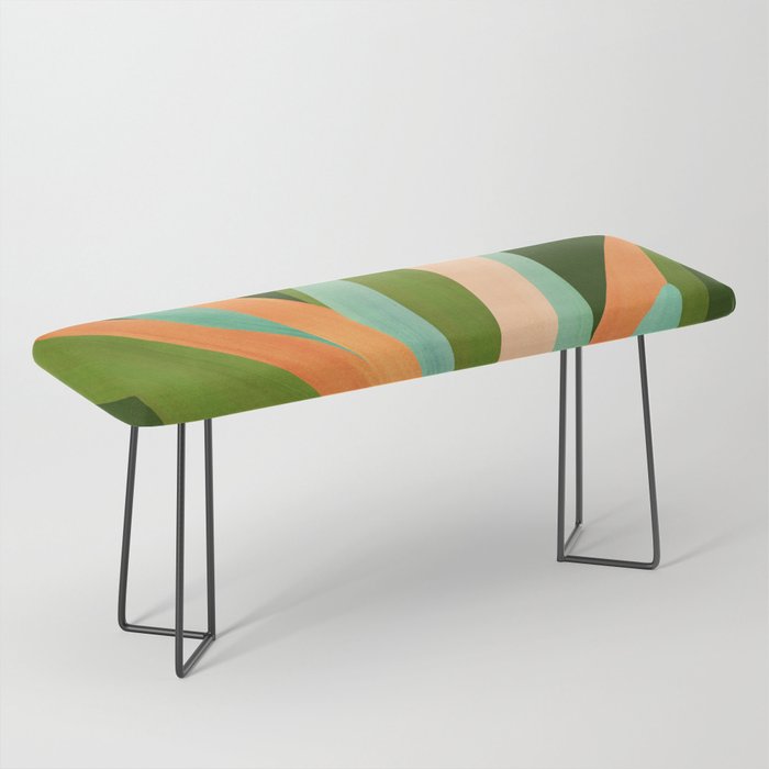 Colorful Agave Painted Cactus Illustration Bench Gallery Image 1