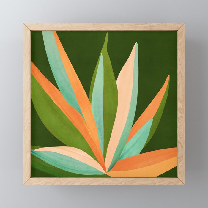 Colorful Agave Painted Cactus Illustration Mini Art Print Gallery Image 1