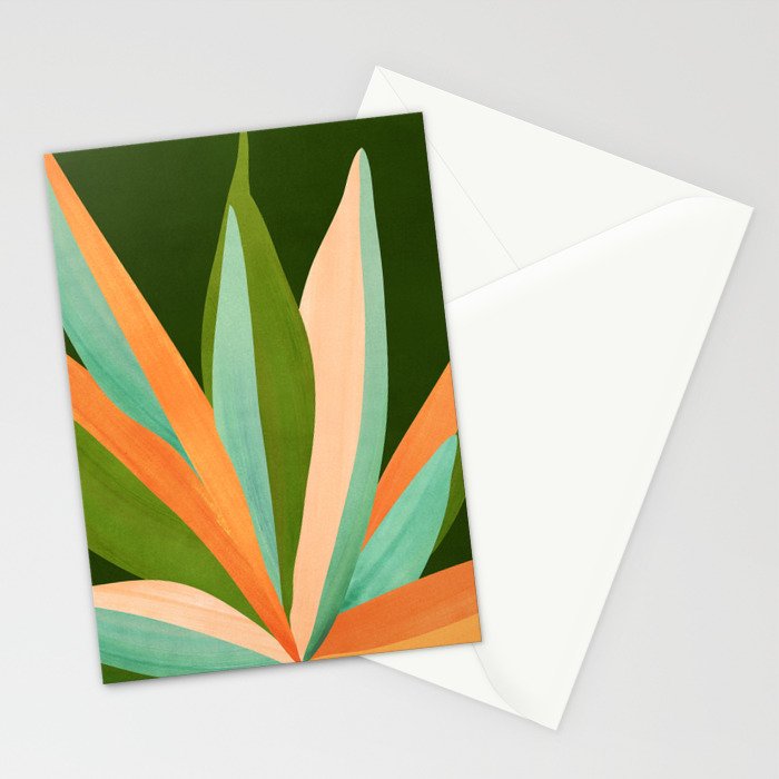 Colorful Agave Painted Cactus Illustration Stationery Card Gallery Image 2