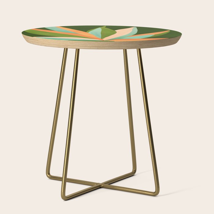 Colorful Agave Painted Cactus Illustration Side Table Gallery Image 1