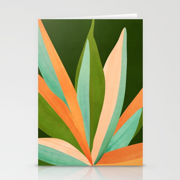 Colorful Agave Painted Cactus Illustration Stationery Card Gallery Image 1
