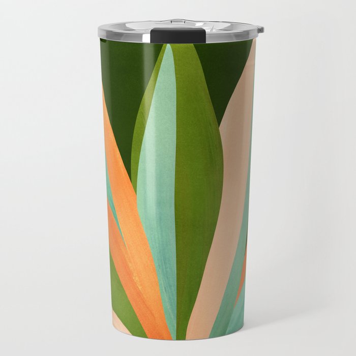 Colorful Agave Painted Cactus Illustration Travel Mug Gallery Image 1