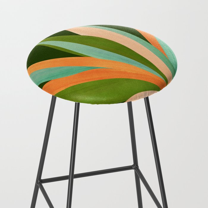 Colorful Agave Painted Cactus Illustration Stool Gallery Image 2