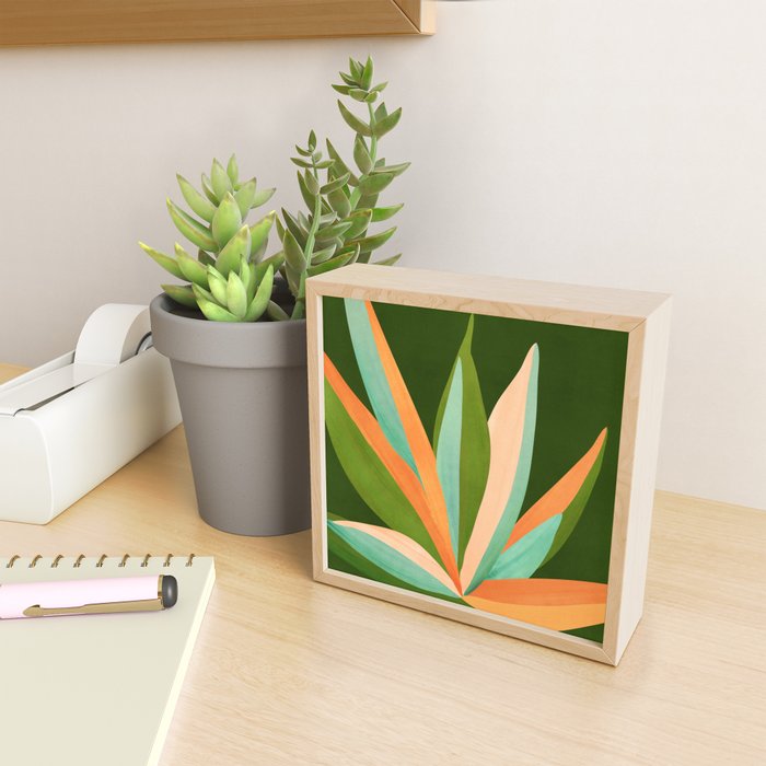 Colorful Agave Painted Cactus Illustration Mini Art Print Gallery Image 2