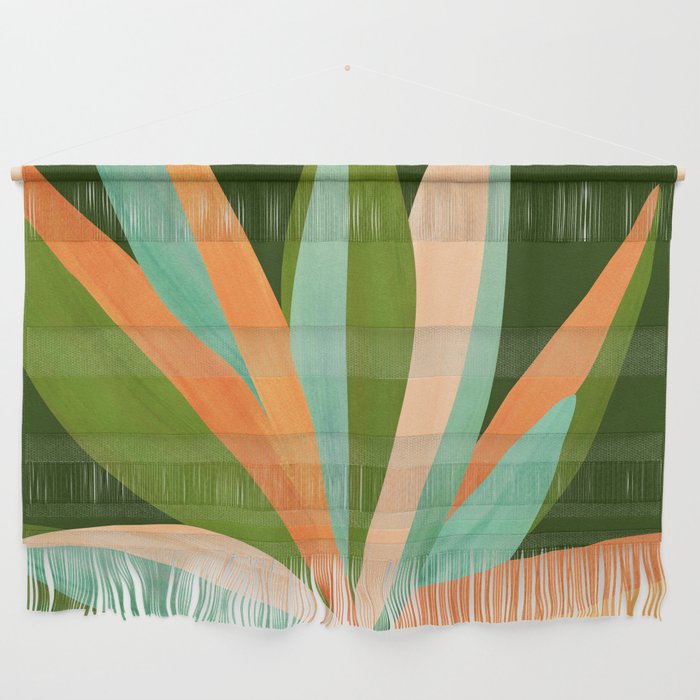 Colorful Agave Painted Cactus Illustration Wall Hanging Gallery Image 1