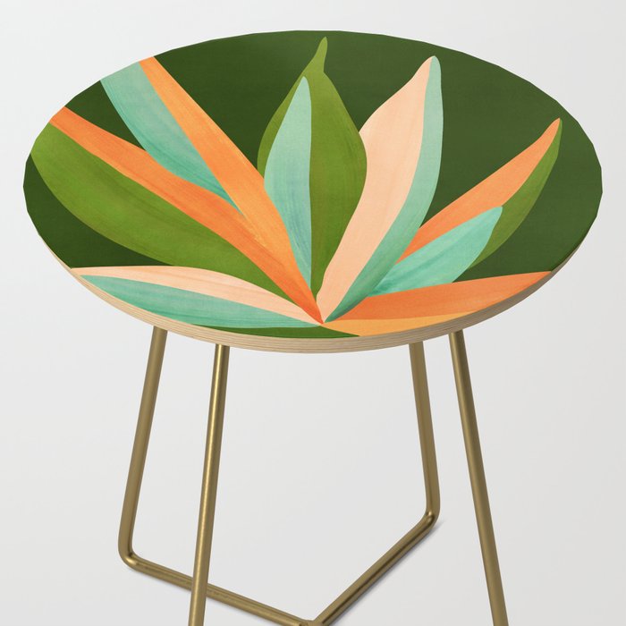 Colorful Agave Painted Cactus Illustration Side Table Gallery Image 2