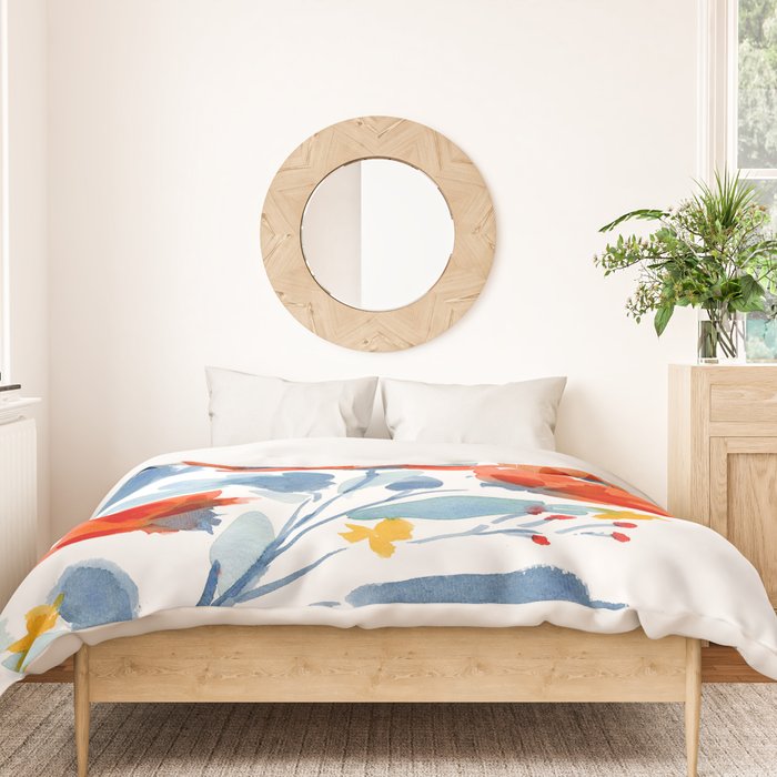 Watercolor Flowers Duvet Cover Gallery Image 3