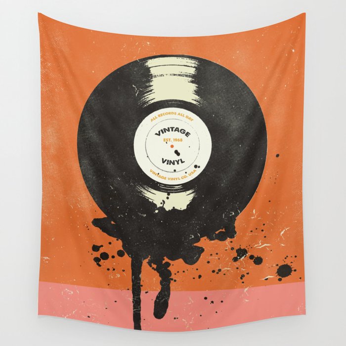 VINTAGE VINYL DRIP Wall Tapestry Gallery Image 4