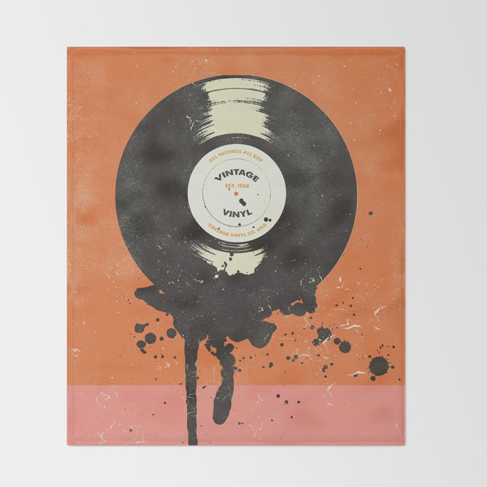 VINTAGE VINYL DRIP Throw Blanket Gallery Image 2