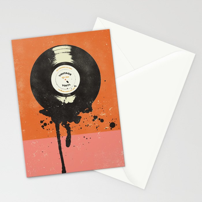 VINTAGE VINYL DRIP Stationery Card Gallery Image 2