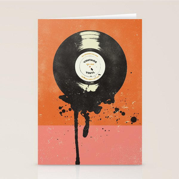 VINTAGE VINYL DRIP Stationery Card Gallery Image 2