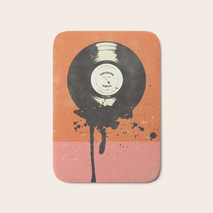 VINTAGE VINYL DRIP Bath Mat Gallery Image 1