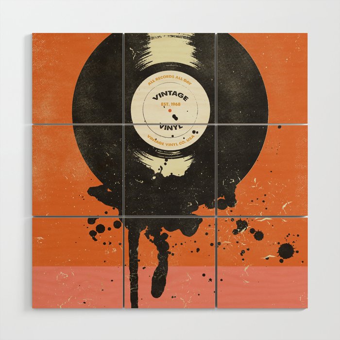 VINTAGE VINYL DRIP Wood Wall Art Gallery Image 1