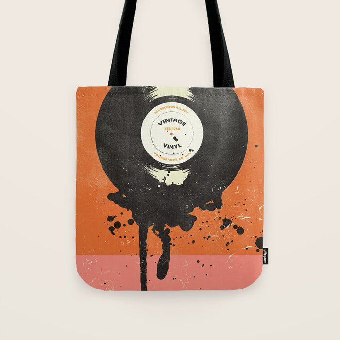 VINTAGE VINYL DRIP Tote Bag Gallery Image 1