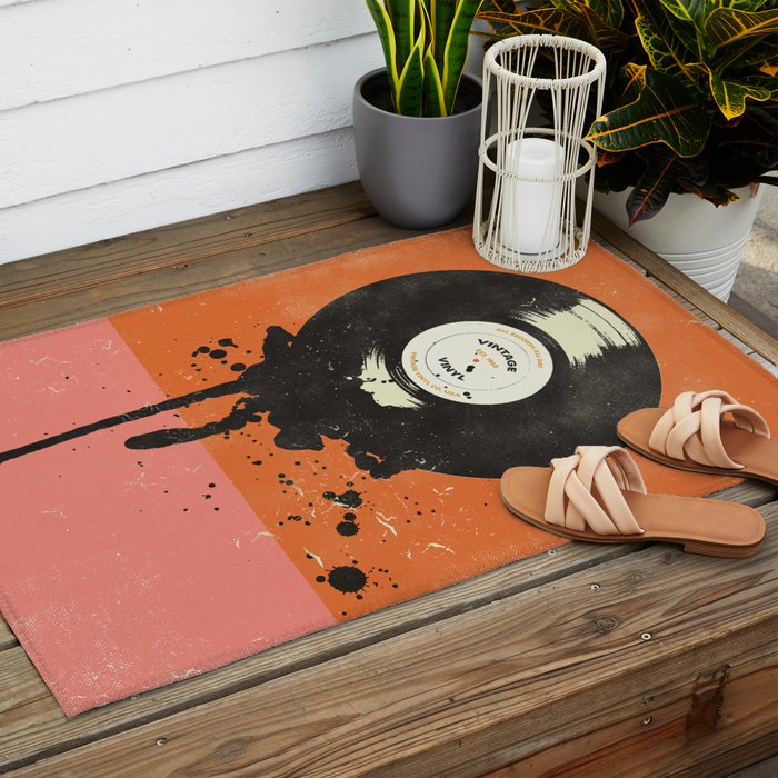 VINTAGE VINYL DRIP Outdoor Rug Gallery Image 2