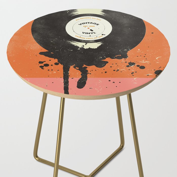 VINTAGE VINYL DRIP Side Table Gallery Image 2
