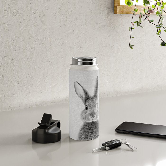 Rabbit - Black & White Water Bottle Gallery Image 4